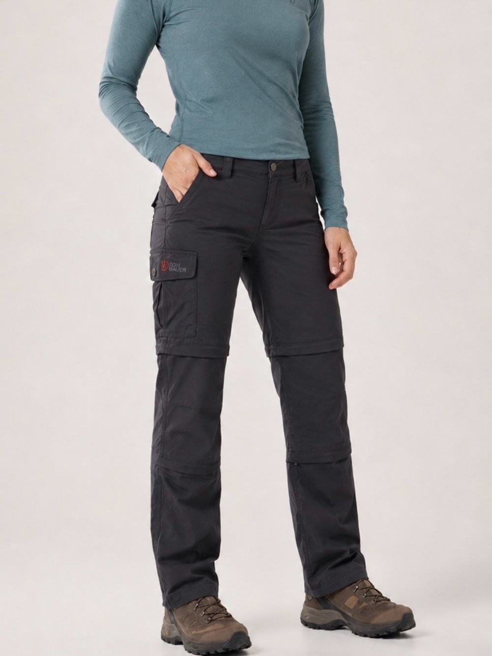 Fjall Raven 38 (US 6/8) Karla 3-Stage MT Convertible Cargo Pants Dark Gray